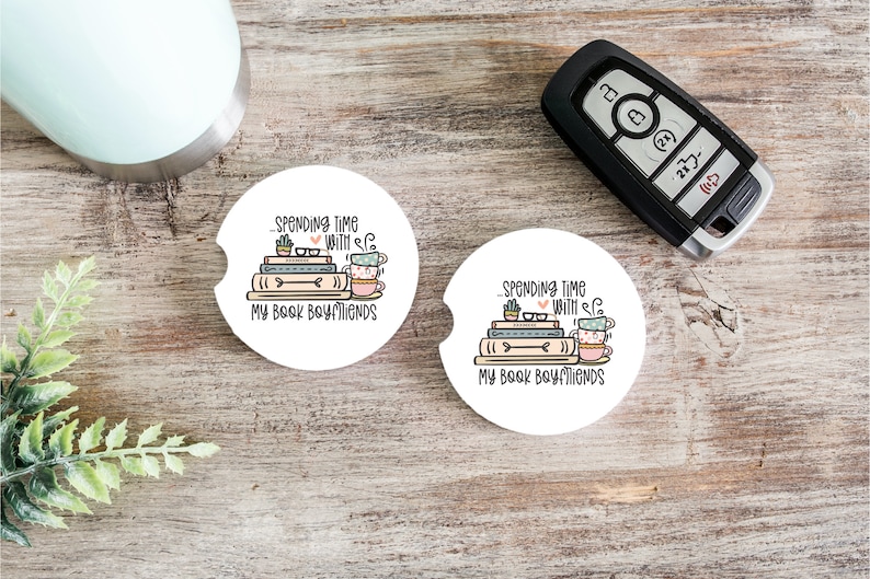 Books Are My Love Language Book Coaster for Car, Crazy Book Lady Car Coaster for Her, Book Themed Gifts, Book Coaster Set, Car Coaster Set Spending time with