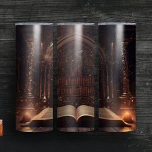 Gothic Book Lover Reusable Coffee Cup, Gothic Literature Book Coffee Cup, Books and Coffee Cup, Book Themed Gifts, Books and Coffee Tumbler Gothic books - 2
