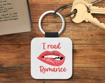 Romance Book Keychain, Book Key Chain, Stocking Stuffers for Readers, Book Themed Keychain, Fantasy Book Merch, Square Keychain