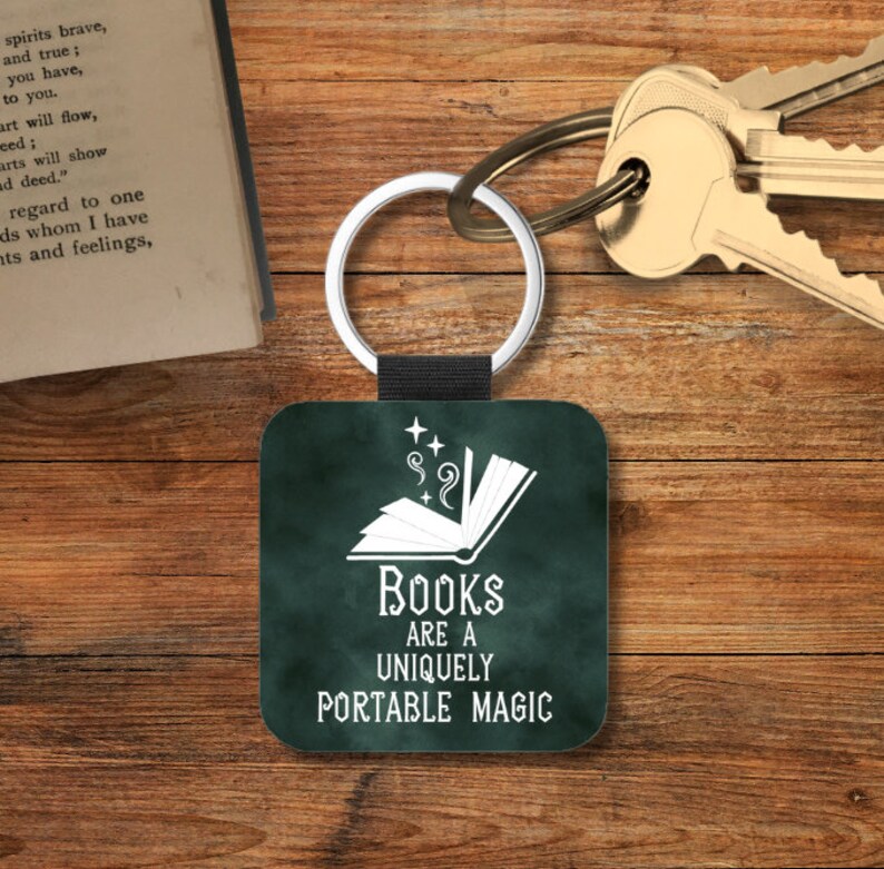 Gothic Book Lover Book Key Chain, Gothic Literature Book Themed Keychain, Gothic Library Book Keychain, Book Themed Gifts, Square Keychain Books are a uniquely