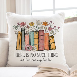 I Read Past My Bedtime Pillow, Book Lover Pillow, Just One More Chapter Reading Nook Cushion, Book Themed Pillows, Book Themed Gifts There is no such thi