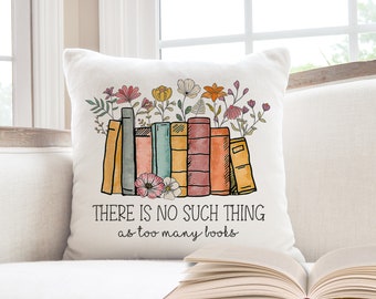 I Read Past My Bedtime Pillow, Book Lover Pillow, Just One More Chapter Reading Nook Cushion, Book Themed Pillows, Book Themed Gifts