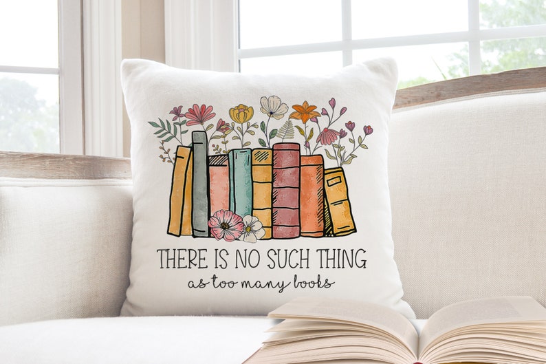 I Read Past My Bedtime Pillow, Book Lover Pillow, Just One More Chapter Reading Nook Cushion, Book Themed Pillows, Book Themed Gifts There is no such thi