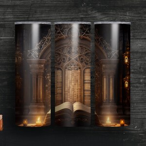Gothic Book Lover Reusable Coffee Cup, Gothic Literature Book Coffee Cup, Books and Coffee Cup, Book Themed Gifts, Books and Coffee Tumbler Gothic books - 3