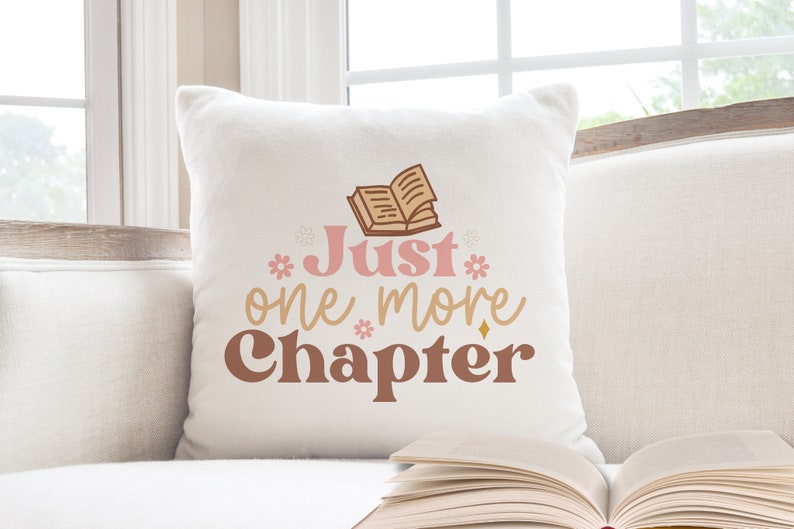 I Read Past My Bedtime Pillow, Book Lover Pillow, Just One More Chapter Reading Nook Cushion, Book Themed Pillows, Book Themed Gifts Just one more chapte
