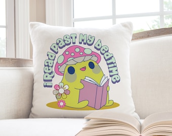 I Read Past My Bedtime Pillow, I Read What I Want Book Lover Pillow, Reading Nook Cushion, Book Themed Gifts, Book Themed Pillows