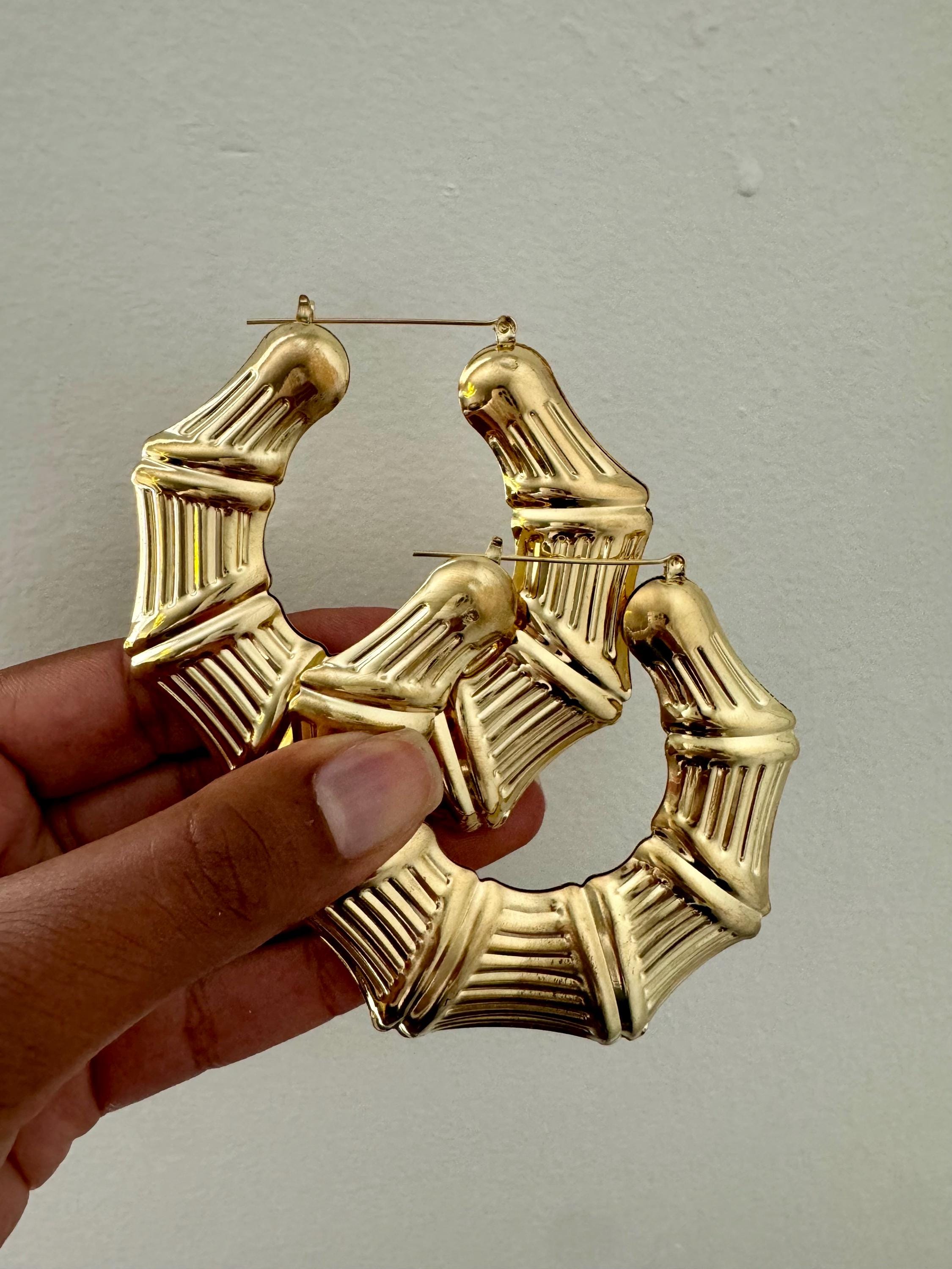 Boucles D'oreilles Cerceau Rayures Rouges Unisexe - Style Hip Hop Streetwear - Neuf Dans Son Emballage