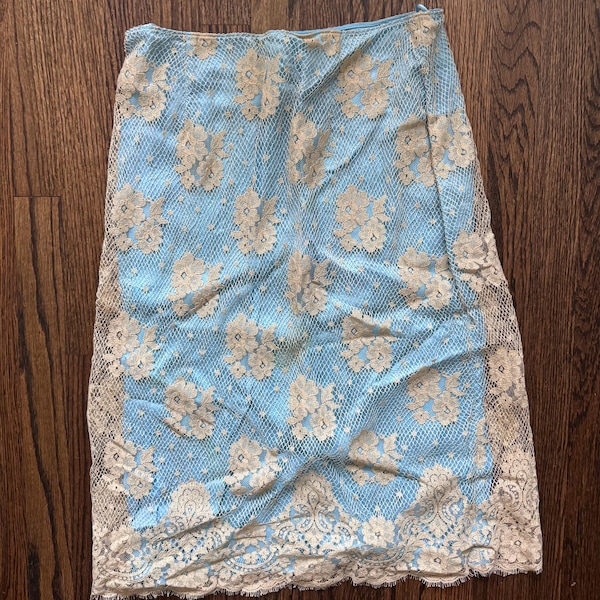 Y2K Vintage Moschino Lace & Satin Slip Skirt