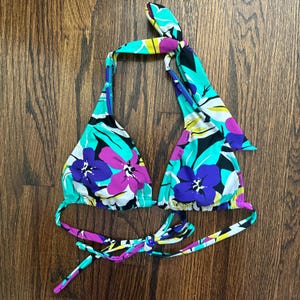 90s Vintage Floral Bikini Top