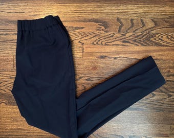 Vintage FENDI marineblauwe op maat gemaakte broek hoge taille minimalistische designer broek rechte pijp Italië maat 36