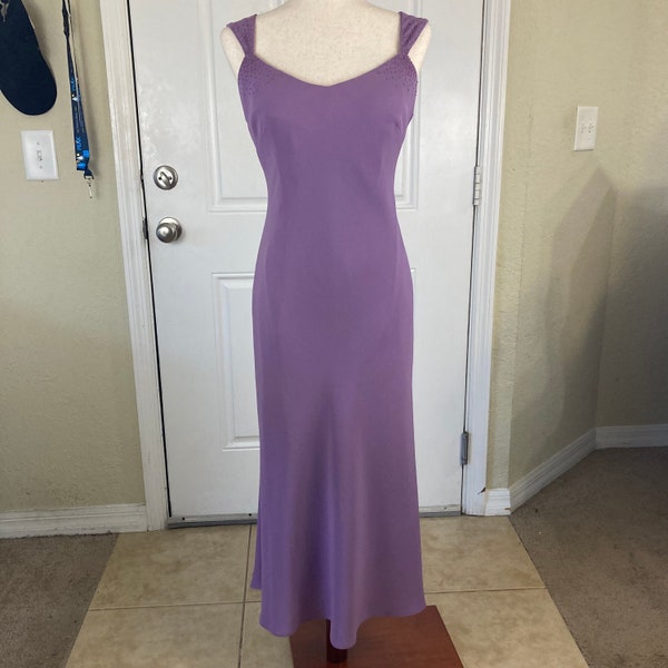 Vintage Early 2000’s Lavender Beaded Ankle Length Dress Size 4