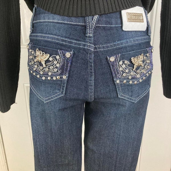 Vintage Y2K Butterfly Pocket Jeans | Size 9