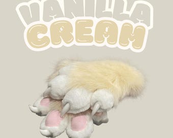 Patas de pelúcia para cosplay, patas de mão, kigurumi, acessório de fantasia peluda, garras de animais que rangem, luvas fursona
