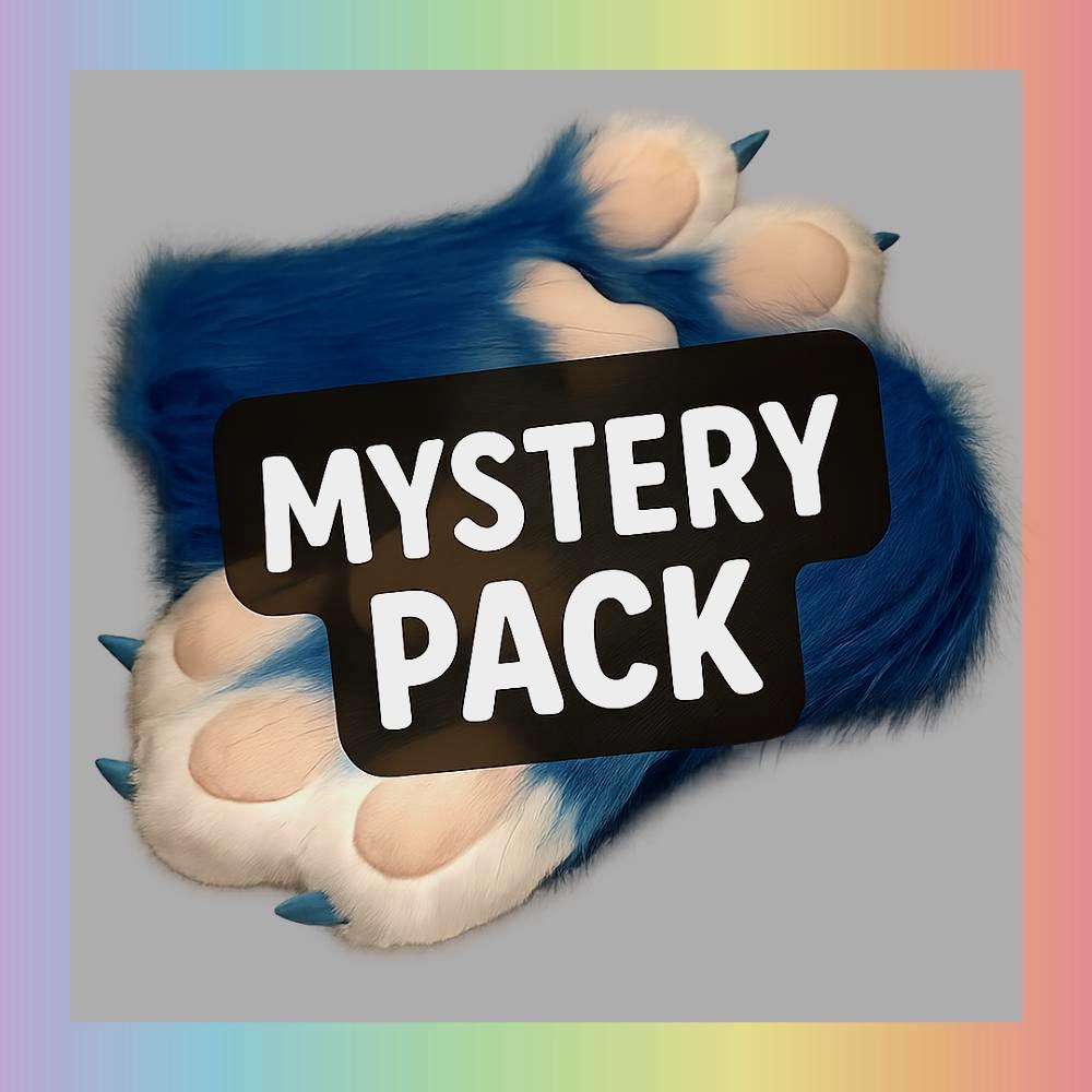 Pacote de patas fursuit misteriosas – cores aleatórias populares, feito à mão + um brinde grátis