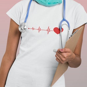 Heart Beat T-shirt | Gifts for Nurses | Gift for Doctors | Nurse Tee | Doctor Tees | Nursing School T-shirts | Nurse Shirt | Heart Shirts