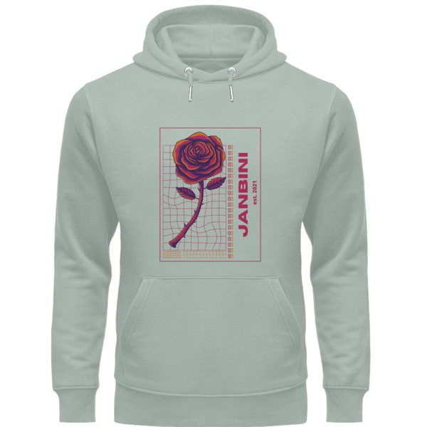 Rose Line red  - Unisex Organic Hoodie