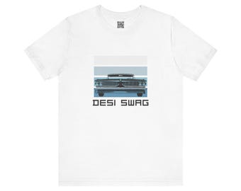 Camiseta Desi Swag Retro Car Lover | Camisetas Punjabi de Cores Claras | Melhor Presente de Camiseta para Homens e Mulheres Desi | Roupas Punjabi Unissex