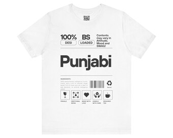 Punjabi Ingredients Shirt | Desi tshirt | Funny Indian Desi Gift | Unisex T-Shirt | Best Punjabi Gift - Light Colors | Desi Swag Brand