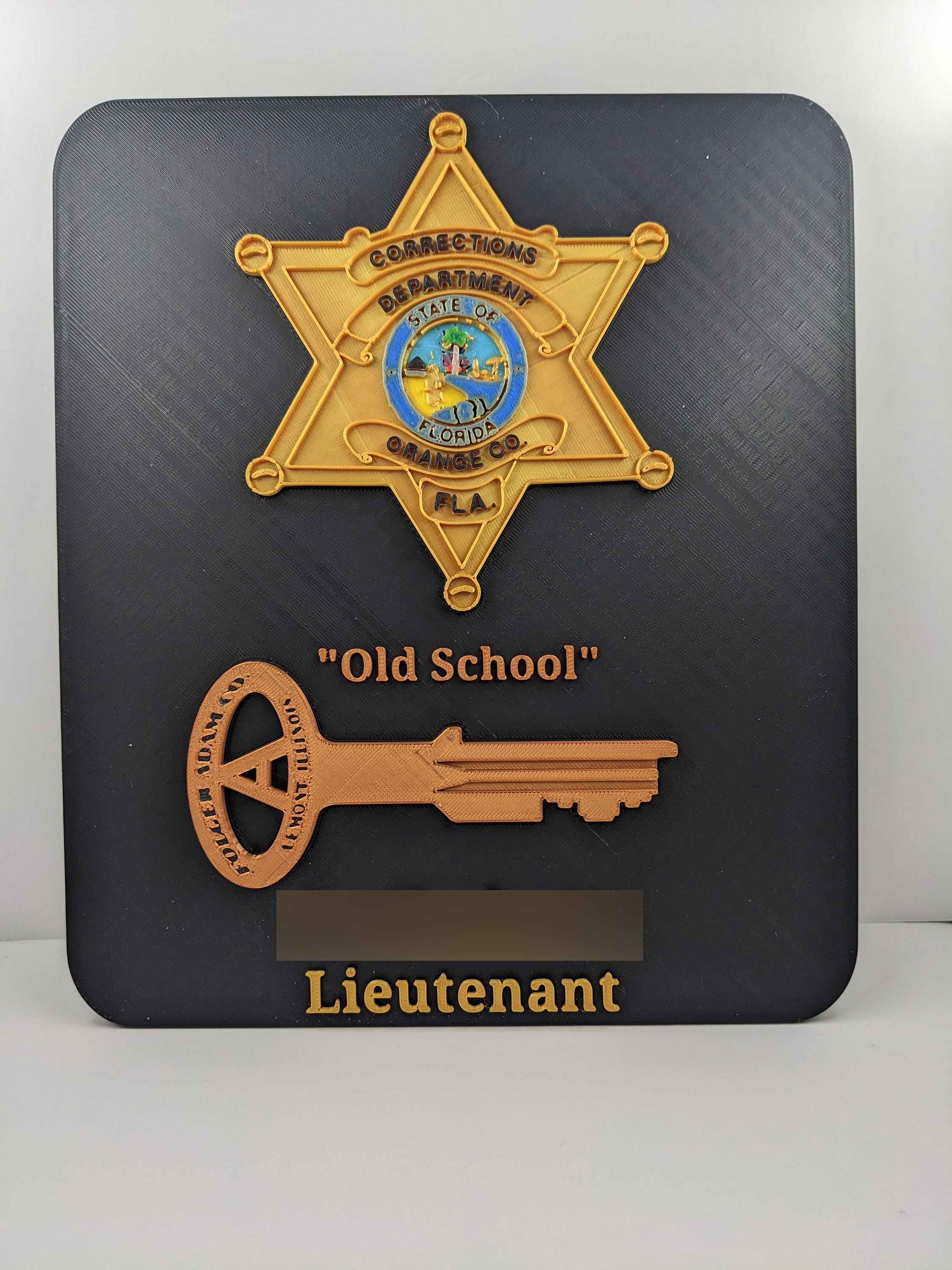 3D Printed Personalized Custom Law Enforcement Corrections Retirement