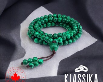 Tibetan Handmade Green Malachite Bracelet/Necklace | Gift Jewelry | Handmade Mala | Handmade Gift | Natural Stone Vintage Jewelry