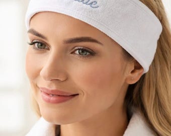 Personalize Spa Headband Bridesmaids Gift Bride Headband Hairwrap Customize Bridal Party Gifts