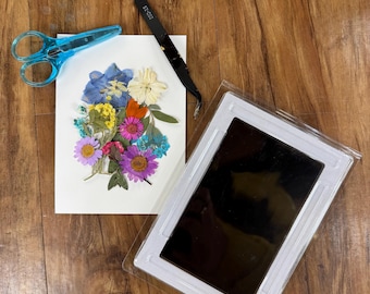 Baby Footprint Keepsake Kit with Pressed Flowers – New Mom Memory Art
