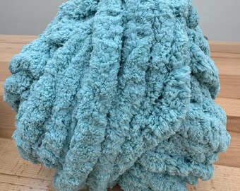 Seafoam Aqua Chunky Knit Baby Blanket Gift Set