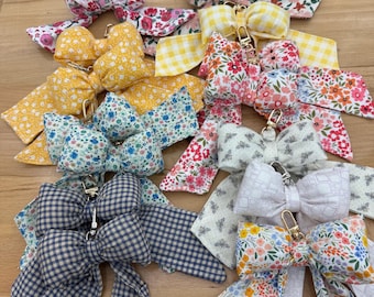 Floral Bow Bag Charm, Chapstick Lipstick Holder, Purse Accessory