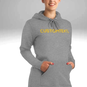 Stylish Black and Grey Women&#39;s Hoodie Dress - Comfortable and Chic.and Customizable