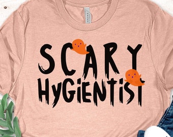 Halloween Hygienist T-Shirt, Funny Scary Dental Tee