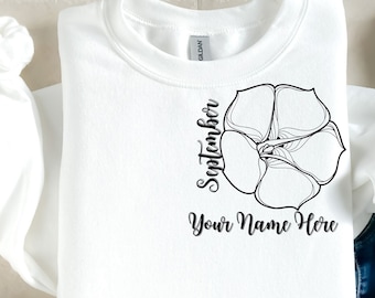 September Birthday Flower Shirt, Personalized Morning Glory Gift
