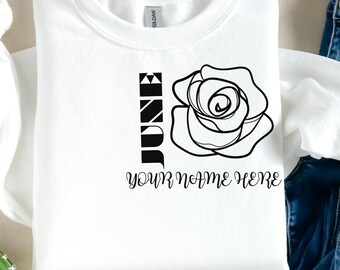 June Birthday Flower with name personalization