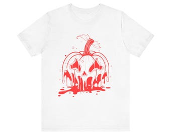 Unisex Halloween Red Pumpkin Tshirt