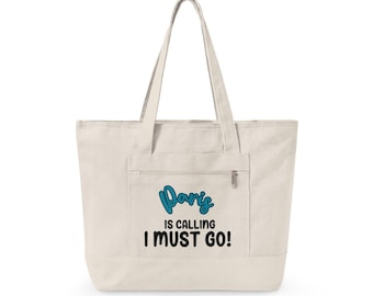 Paris Girls Trip Tote Bag, Custom Matching Family Vacation Bags, Bachelorette Squad Gifts, Personalized Canvas Beach Travel Tote