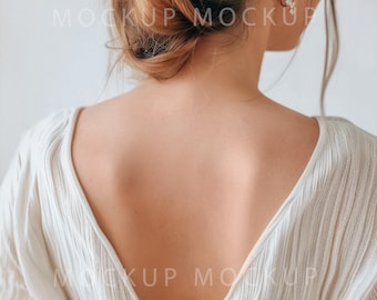 Weibliches Rücken Tattoo Mockup | Realistische Studio Haut JPG