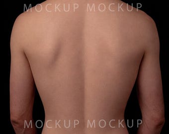 Male Back Tattoo Mockup | Realistic Studio Skin JPG