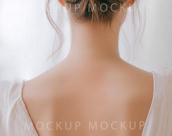 Female Neck Tattoo Mockup | Studio Placement JPG