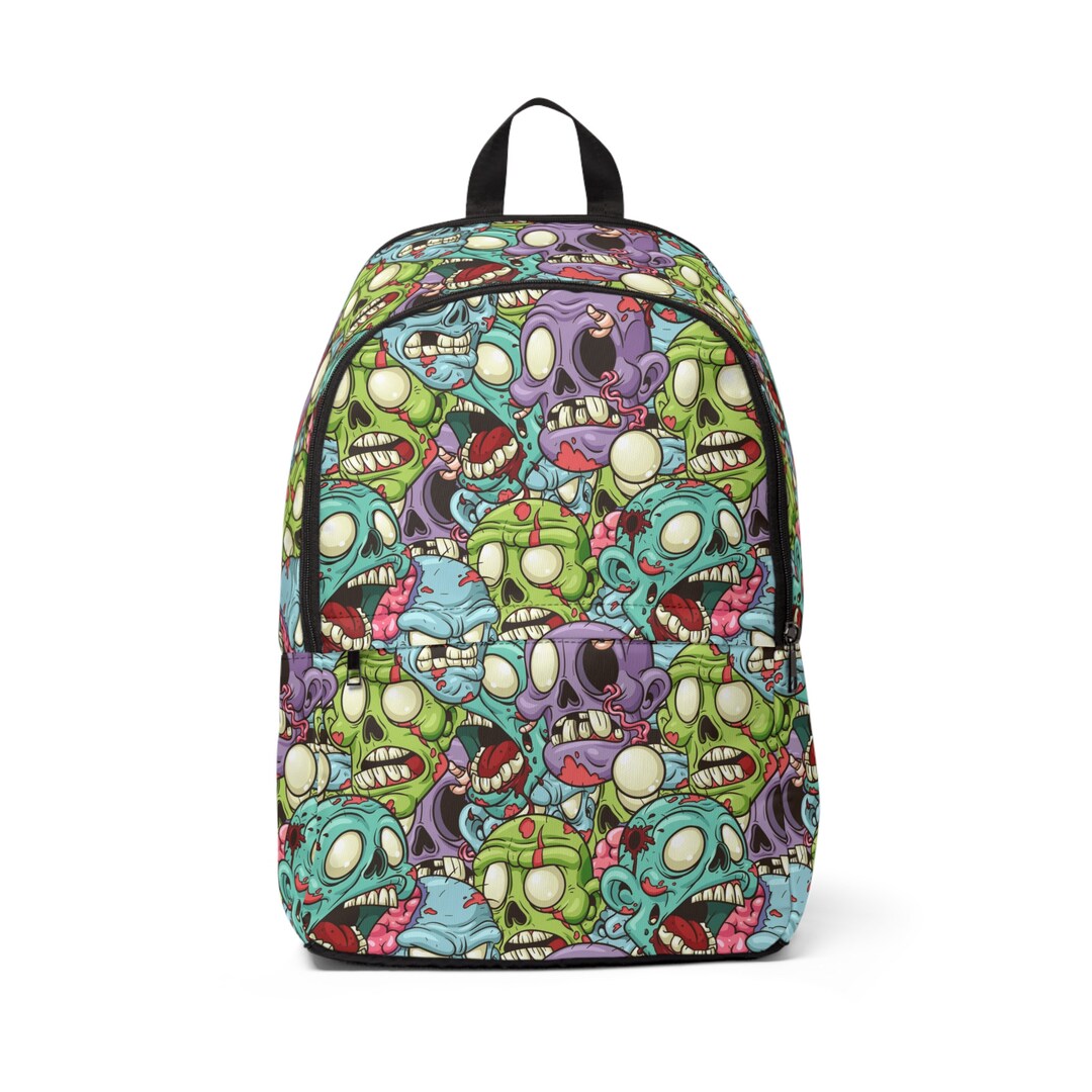 Zombie Backpack Canvas Backpack Backpack Pattern Goth Etsy