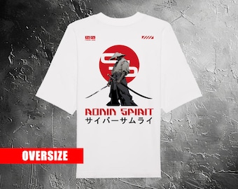 Ronin Spirit (White) -Ninety Five Art- T shirt Oversize 100% coton biologique