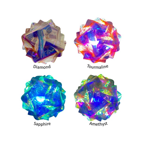 Iridescent Sphere Puzzle Lamp (Diamond, Sapphire, Amethyst, Tourmaline)