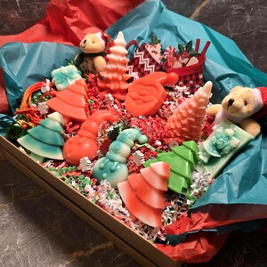 Christmas Soap Gift Box | Handmade Holiday Soaps | Santa & Snowman Soap Set | Christmas Soap | Winter Skincare Gift | Stocking Stuffer Soap