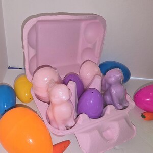 Easter Egg Soap Set – Handmade Egg-Shaped Soaps in Pastel Purple Carton | Easter Basket Filler | Kids Gift, Party Favor, Spring Self-Care