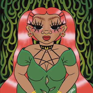 Plant Mom Compost Princesa Goth Piercings Muñeca Bruja Baddie Original Pacheca Lámina artística