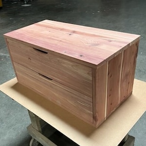 Solid Cedar Stackable Drawer Box with Dovetail Joinery - Aromatic Cedar Stacking Storage Drawers