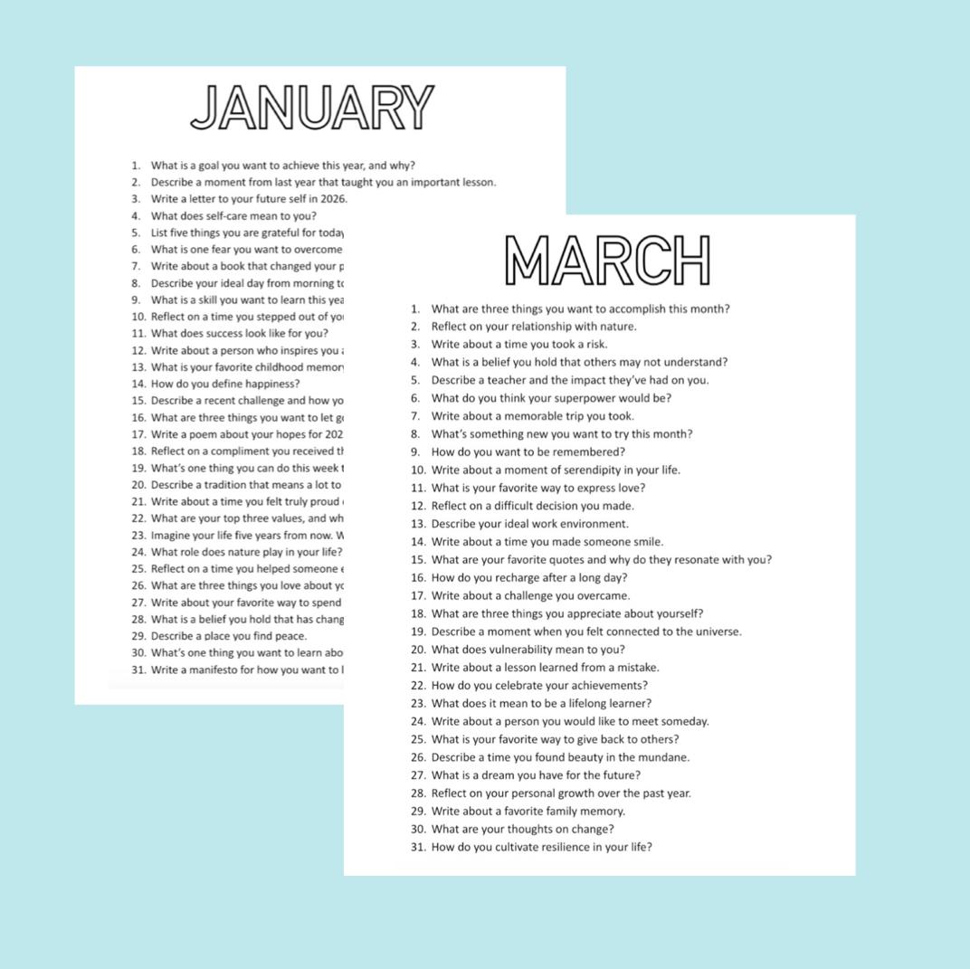 Daily Journal Prompts for Every Day of the Year - Etsy