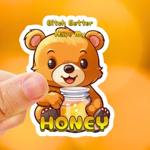 Cute Bear Sticker, Funny Sticker - perfect gift for animal lovers