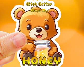Cute Bear Sticker, Funny Sticker - perfect gift for animal lovers