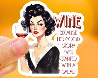 Etiqueta engomada divertida del vino, regalo perfecto para los amantes del vino.