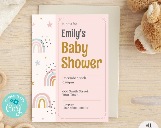 Editable Baby Shower Invitation, Personalized Invitation, Baby Shower ...