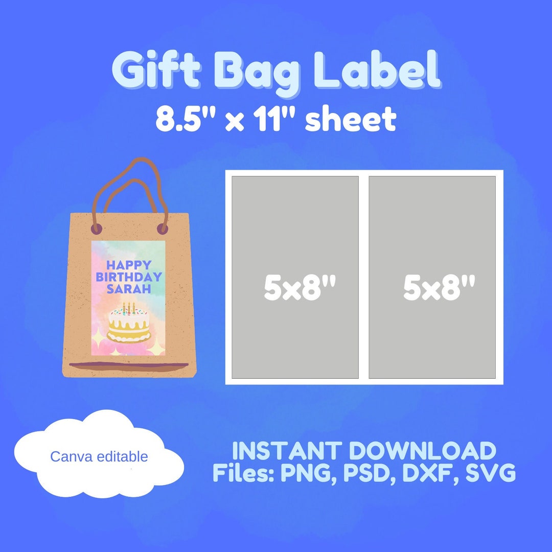 5 X 8 Gift Bag Label Template Printable PNG Etsy 5 X 8 Gift Bag Label Template Printable PNG Etsy